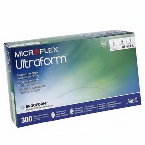 Microflex UF-524-L Ultraform قفازات نيتريل زرقاء كوبالت كبيرة 300/صندوق in Kuwait