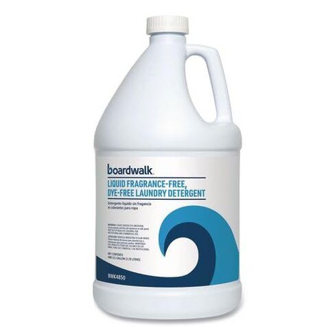 Boardwalk Liquid Fragrance-Free, Dye-Free Laundry Detergent, 4-pack (1) Gallon Bottles, Unscented, No Pphosphorous, APE, NPE or EDTA, Low Environmental Impact, Made in the USA in Saudi Arabia