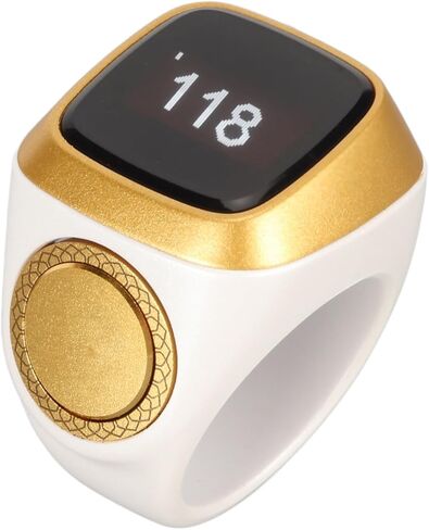 flexman 18mm Smart Bluetooth Counter Rings, Aluminium Alloy Electronic Counter, 0.49in Digital Display Intelligent Counting Finger Rings with Vibration Reminder (White) in Saudi Arabia