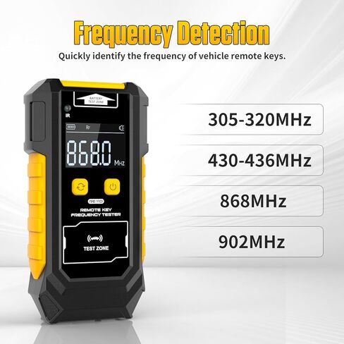 Remote Key Frequency Tester for RF or Infrared Signal Testing;3-in-1 Key Frequency Detection & Button Battery Voltage Check; 315/433/868/902MHz RF & Infrared Signal Detection. in Kuwait