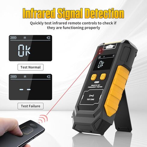 Remote Key Frequency Tester for RF or Infrared Signal Testing;3-in-1 Key Frequency Detection & Button Battery Voltage Check; 315/433/868/902MHz RF & Infrared Signal Detection. in Kuwait