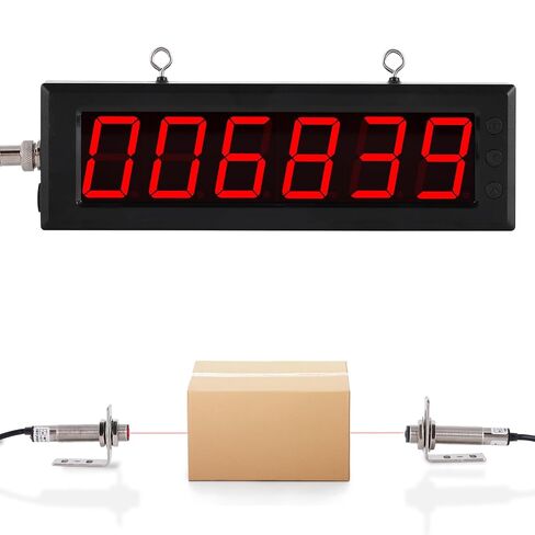 Digital Led Counter Display Count Up to 999999, Sensor Sensing Distance 32ft, Reset Setting, for Production Lines and Conveyor Belts, Input AC100-240V in Kuwait