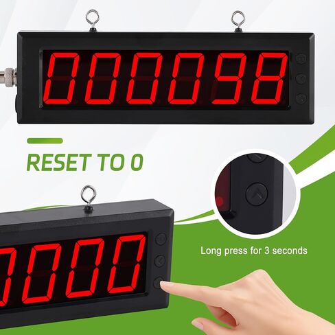Digital Led Counter Display Count Up to 999999, Sensor Sensing Distance 32ft, Reset Setting, for Production Lines and Conveyor Belts, Input AC100-240V in Kuwait