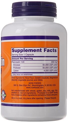 NOW Pancreatin 10X 200 mg,250 Capsules in Saudi Arabia