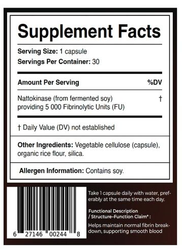 Maia Nattokinase | 5000 FU | Supports Arterial Cleanliness, Nitric Oxide, Cardiovascular Wellness | Fermented Soybean Enzyme Supplement in Saudi Arabia