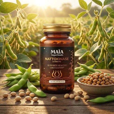 Maia Nattokinase | 5000 FU | Supports Arterial Cleanliness, Nitric Oxide, Cardiovascular Wellness | Fermented Soybean Enzyme Supplement in Saudi Arabia