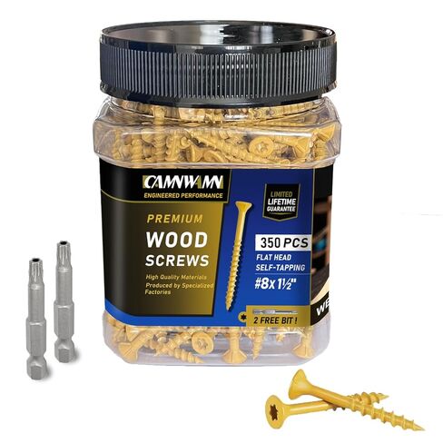 براغي سطح السفينة #10 × 2-1/2 بوصة، 350 قطعة، براغي خشبية 2-1/2 بوصة، مطلية بالإيبوكسي، براغي خارجية مقاومة للصدأ، رأس محرك توركس، لقمة نجمة T25 متضمنة، برغي سطح خارجي أسمر اللون للسياج الخشبي. in Kuwait