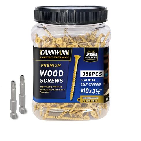 Deck Screws #10 x 2-1/2", 350 PCS, Wood Screws 2-1/2 Inch, Epoxy Coated, Rust Resistant Exterior Screws, Torx Drive Head, T25 Star Bit Included, Tan Outdoor Decking Screw for Wood Fence. in Saudi Arabia