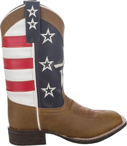 TuffRider Youth American Flag Cowboy Western Boot- 4Y- Brown in Saudi Arabia