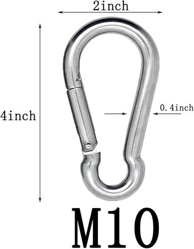 4 Inch Spring Snap Hook, 304 Stainless Steel Light Duty Clip for Keys, Bag, Home Organization, 2 Pack in Saudi Arabia