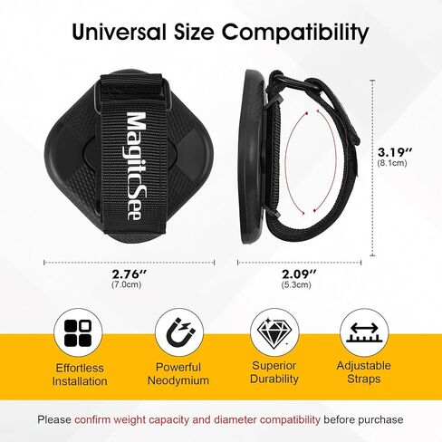 2 Pack Heavy Duty Magnetic Shovel Holder for Truck with Adjustable Strap, No-Drill Strong Magnet Mount Rack for Flag, Utility Tool, Axe, Stable Organizer for RV, Garage, Trailer, Cruise, ATV Storage in Saudi Arabia