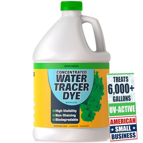 Concentrated Green Water Tracing Dye for Leak Detection – Treats 6,000+ Gallons – Non-Staining UV Dye for Toilets, Pools, Plumbing, Septic, Storm Drains – 68 oz in Kuwait