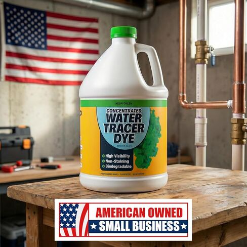 Concentrated Green Water Tracing Dye for Leak Detection – Treats 6,000+ Gallons – Non-Staining UV Dye for Toilets, Pools, Plumbing, Septic, Storm Drains – 68 oz in Kuwait