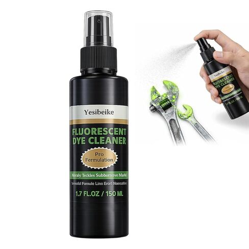Automotive UV Leak Detector Dye Kit, 150ml High Visibility Tracer for Radiator Coolant Systems Hose Heater Core Water Pump and AC, Includes Dye Cleaner and Gloves in Saudi Arabia