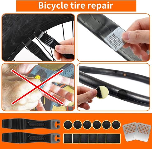 طقم إصلاح الدراجة - أدوات متعددة للدراجة 16 في 1، أدوات دراجة محمولة مع طقم تصحيح الإطارات لدراجات الطرق الجبلية والسفر والتخييم (الولايات المتحدة) in Kuwait
