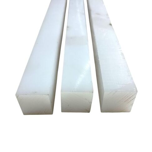 1" x 1 x 36, UHMW Plastic Square Bar, White in Saudi Arabia