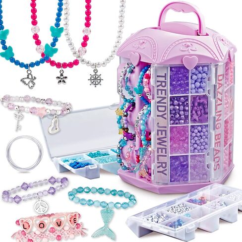 P&C Friendship Bracelet Making Kit for Girls Age 6-12 with 422 Beads and 20 Threads Arts and Crafts for Kids Jewelry String Maker Birthday Christmas Gifts Toys Set in Kuwait