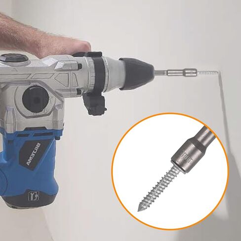 100 PCS Concrete Screws 1/4" x 1-1/4", 410 Stainless Steel Hex Concrete Screw Kit with Drill Bit and Hex Bit Socket for Anchoring to Masonry, Block, Brick in Kuwait