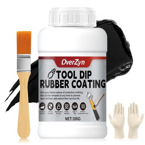 10.5oz Rubber Dip for Tools, Tool Dip Rubber Coating, Tool Handle Dip Coating Wear-Resistant and Non-Slip Easily Peelable for Tools DIY Craft Temporary Protection, Black in Kuwait