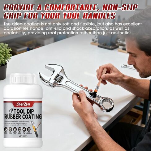 10.5oz Rubber Dip for Tools, Tool Dip Rubber Coating, Tool Handle Dip Coating Wear-Resistant and Non-Slip Easily Peelable for Tools DIY Craft Temporary Protection, Black in Kuwait