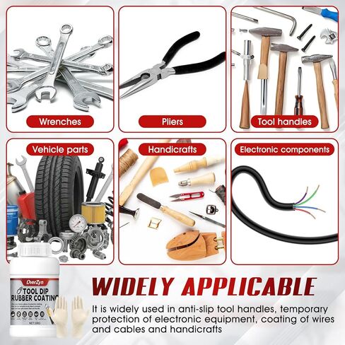 10.5oz Rubber Dip for Tools, Tool Dip Rubber Coating, Tool Handle Dip Coating Wear-Resistant and Non-Slip Easily Peelable for Tools DIY Craft Temporary Protection, Black in Kuwait