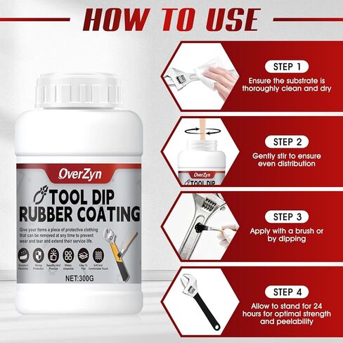 10.5oz Rubber Dip for Tools, Tool Dip Rubber Coating, Tool Handle Dip Coating Wear-Resistant and Non-Slip Easily Peelable for Tools DIY Craft Temporary Protection, Black in Kuwait