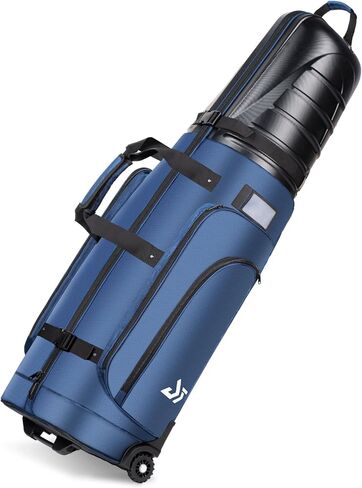 Golf Travel Bag for Airlines, ABS Hard Shell Top, 1680D Oxford Cloth, 4 Side Pockets, Two 4 Inch Wheels, Lockable Zippers, Foldable Club Travel Case in Saudi Arabia