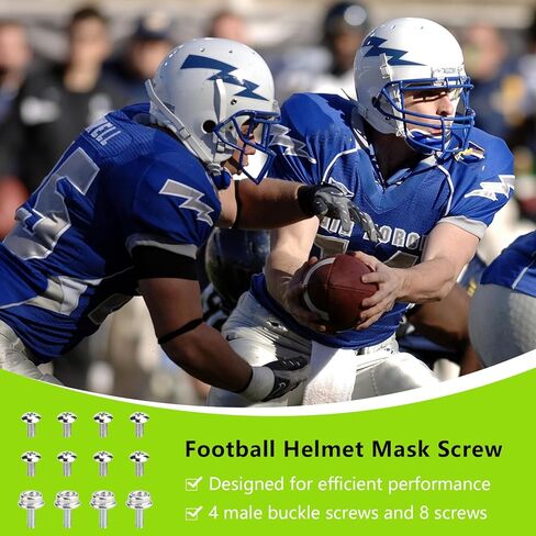 Universal Helmet Mask Screw Compatible with Youth Football Helmet,Also fit for Baseball, Softball, Hockey Sport Helmet Repair Kit,Keep for Youth Helmet Mask Stabilization System to Reduce Head Injury in Saudi Arabia