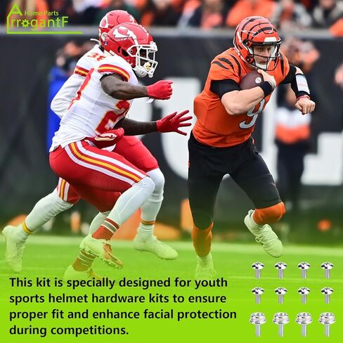 Universal Helmet Mask Screw Compatible with Youth Football Helmet,Also fit for Baseball, Softball, Hockey Sport Helmet Repair Kit,Keep for Youth Helmet Mask Stabilization System to Reduce Head Injury in Saudi Arabia