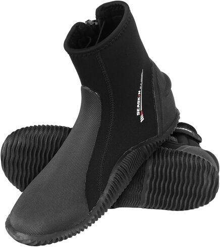 Seaskin 5mm Neoprene Diving Boots Anti-Slip Rubber Sole Wetsuit Boots for Water Sports in Kuwait