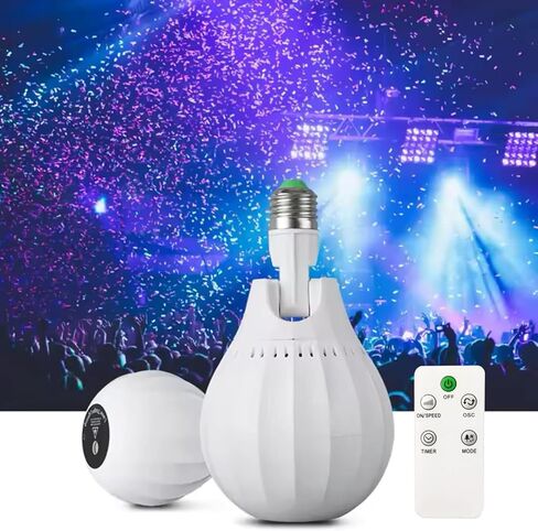 LED Bulb with Remote Control, E27 Lamp Head, 180 Degree Rotation, DJ Disco Light Projector for Home, Party, Bedroom, Club, Christmas and Halloween in Saudi Arabia