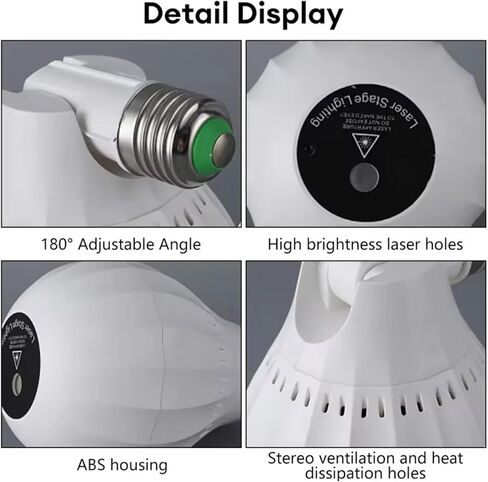 LED Bulb with Remote Control, E27 Lamp Head, 180 Degree Rotation, DJ Disco Light Projector for Home, Party, Bedroom, Club, Christmas and Halloween in Saudi Arabia