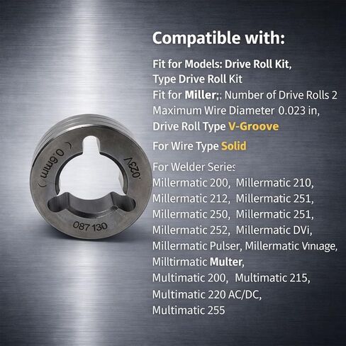طقم بكرة المحرك 0.6 مم 0.023 فولت أخدود متوافق مع Millermatic 200 210 212 250 251 252، استبدل 87131 087131 in Kuwait
