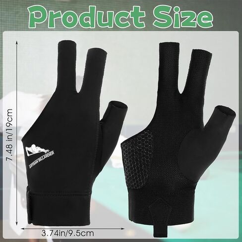 Pool Glove Left Hand 3 Finger Breathable Billiards Glove Durable Double Stitching Snooker Cue Sport Gloves Adjustable Popular Sizes for Men & Women in Saudi Arabia