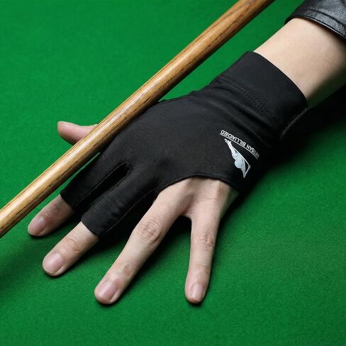 Pool Glove Left Hand 3 Finger Breathable Billiards Glove Durable Double Stitching Snooker Cue Sport Gloves Adjustable Popular Sizes for Men & Women in Saudi Arabia