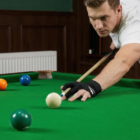Pool Glove Left Hand 3 Finger Breathable Billiards Glove Durable Double Stitching Snooker Cue Sport Gloves Adjustable Popular Sizes for Men & Women in Saudi Arabia