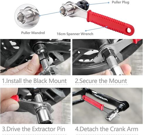 Bicycle Crank Extractor Tool Set - Professional Bike Crank puller with 16mm Spanner for Bottom Bracket Remover in the Bike Tool kits in Saudi Arabia