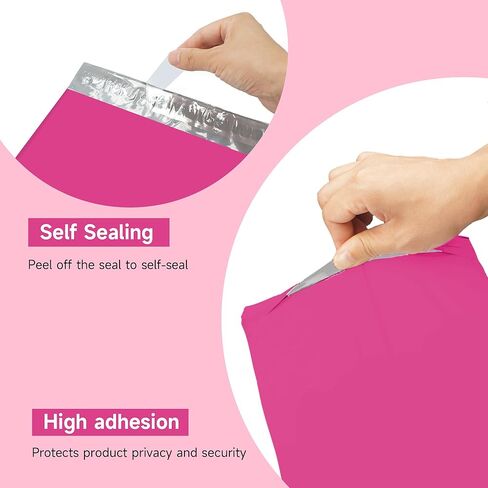 Pink Poly Mailers 14.5x19 100 Pcs, Cute Waterproof Shipping Bags with Self-Seal Adhesive, Durable Tear-Resistant Shipping Envelopes for Clothing in Kuwait