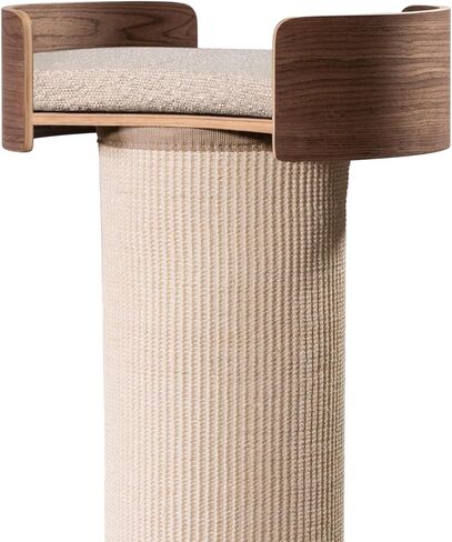 ONE FAST CAT - Giant Scratching Tower w/Perch - 44.5" Height with Replaceable Sisal and Removable Bed - Walnut in Saudi Arabia