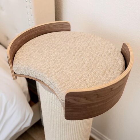 ONE FAST CAT - Giant Scratching Tower w/Perch - 44.5" Height with Replaceable Sisal and Removable Bed - Walnut in Saudi Arabia
