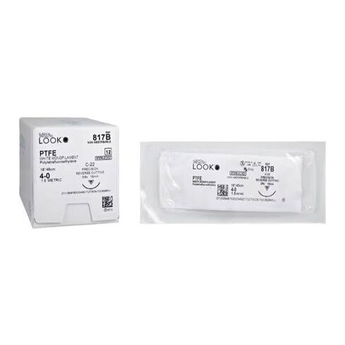 Look X817B PTFE 4-0 Undyed Sutures 18 C22 3/8 Circle Reverse Cutting 16mm 12/Pk in Saudi Arabia