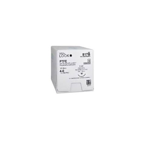 Look X817B PTFE 4-0 Undyed Sutures 18 C22 3/8 Circle Reverse Cutting 16mm 12/Pk in Saudi Arabia