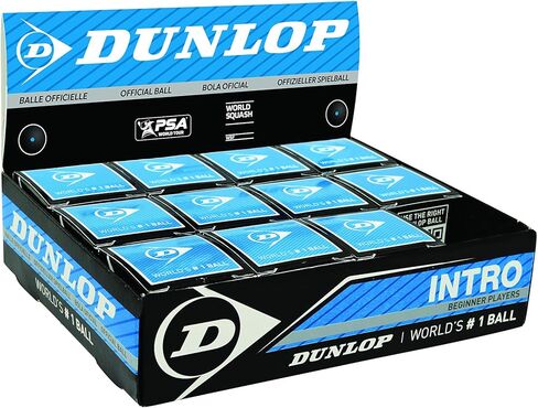 DUNLOP Squash Balls Intro Blue, 12 Balls, for Beginners and Hobby Players – Fast Speed in Saudi Arabia