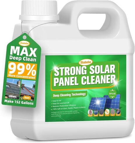 منظف ​​الألواح الشمسية 28 أونصة (يصنع 130 جالونًا) - تركيبة احترافية فائقة التركيز لتحقيق أقصى قدر من قوة التنظيف | خالية من الخطوط، وآمنة على الأسطح المتعددة للزجاج والفولاذ والمزيد in Kuwait