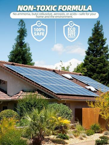 منظف ​​الألواح الشمسية 28 أونصة (يصنع 130 جالونًا) - تركيبة احترافية فائقة التركيز لتحقيق أقصى قدر من قوة التنظيف | خالية من الخطوط، وآمنة على الأسطح المتعددة للزجاج والفولاذ والمزيد in Kuwait