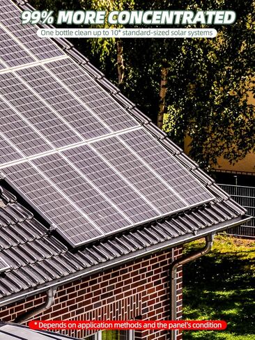 منظف ​​الألواح الشمسية 28 أونصة (يصنع 130 جالونًا) - تركيبة احترافية فائقة التركيز لتحقيق أقصى قدر من قوة التنظيف | خالية من الخطوط، وآمنة على الأسطح المتعددة للزجاج والفولاذ والمزيد in Kuwait