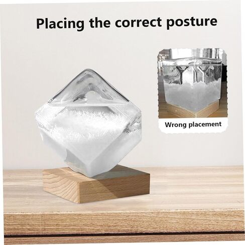 1pc Cube Storm Glass Weather Forecaster Storm Glass Weather Predictor Globe with Cube Design for Home Office Desktop Dec (with Light Base) Predictor Forecaster in Saudi Arabia