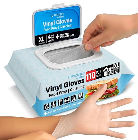 Keppi 600 Pack Disposable Food Prep Gloves – Clear Polyethylene, Latex-Free, BPA-Free, Powder-Free – Bulk Kitchen Cooking, Catering, BBQ, Baking, Restaurant, Food Handling & Serving Gloves in Kuwait