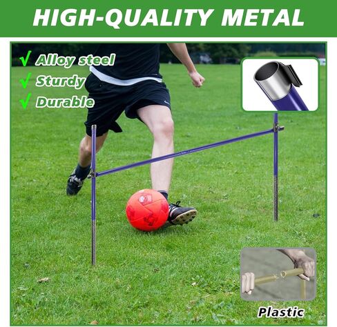 Agility Poles, 6 Pack 4.9FT Metal Soccer Training Poles Adjustable Agility Hurdles Training Equipment in Kuwait