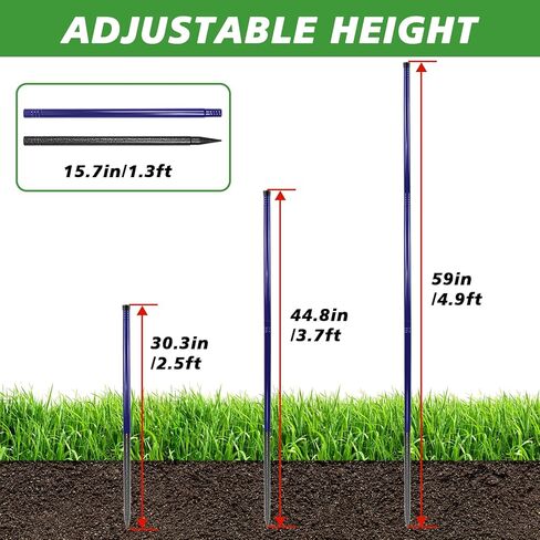 Agility Poles, 6 Pack 4.9FT Metal Soccer Training Poles Adjustable Agility Hurdles Training Equipment in Kuwait